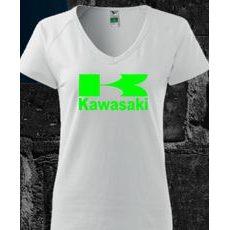 Dámské triko s motivem Kawasaki 2 - Bílé
