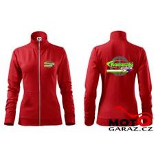 Dámská klubová mikina na zip Kawasaki Bikers CZ - Červená