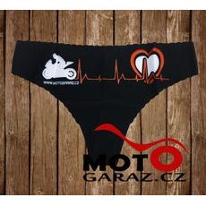 Tanga Motorka je Srdeční Záležitost Černé - Výprodej