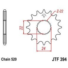 Řetězové kolečko JT JTF 394-15 15 zubů, 520