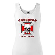 Dámské tílko s motivem Choppers Ride Loud - Bílé