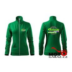 Dámská klubová mikina na zip Kawasaki Bikers CZ - Zelená