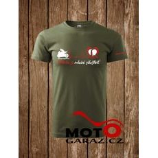 Triko Motorka je Srdeční Záležitost ® Khaki Pánské