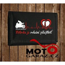 Peněženka Motorka je Srdeční Záležitost - Černá