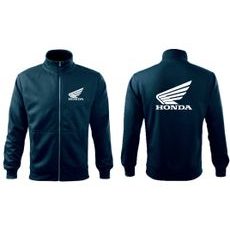 Pánská mikina na zip s motivem Honda - Tmavě Modrá