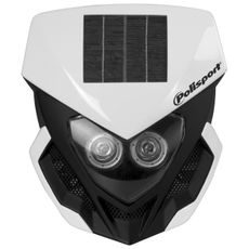 Maska se světlem POLISPORT LOOKOS SOLAR s LED světlem (maska baterie) bílá/černá