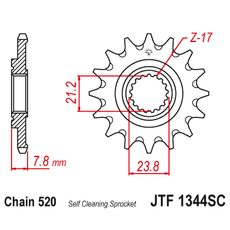 Řetězové kolečko JT JTF 1344-13SC 13 zubů, 520