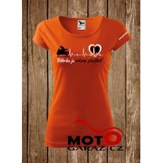 Triko Motorka je Srdeční Záležitost ® Oranžové Dámské