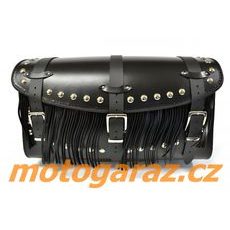 Kožený kufr na motorku MG Chopper Angle Maxi 60 s Třásněmi ZKOSENÝ