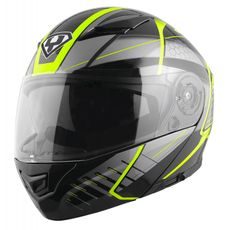 PŘILBA YOHE 950 GLOSS BLACK/FLUO VYKLÁPĚCÍ HELMA NA MOTORKU