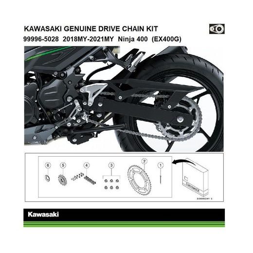 ORIGINÁLNÍ ŘETĚZOVÁ SADA KAWASAKI NINJA 400 2018-2020