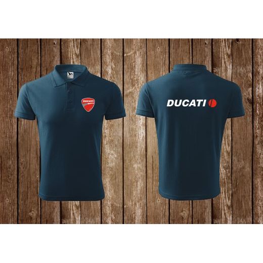 PÁNSKÉ POLO S MOTIVEM DUCATI - TMAVĚ MODRÉ