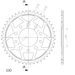 ŘETĚZOVÁ ROZETA SUPERSPROX RFE-1334:44-BLK ČERNÝ 44 ZUBŮ, 530 - ŘETĚZOVÉ ROZETY SUPERSPROX - OCELOVÉ - PRO MOTORKU