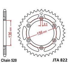 Hliníková řetězová rozeta JT JTA 822-49 49 zubů, 520