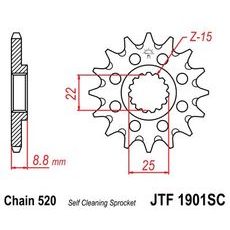Řetězové kolečko JT JTF 1901-13SC 13 zubů, 520 Self Cleaning Lightweight