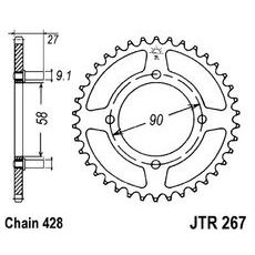 Řetězová rozeta JT JTR 267-39 39 zubů, 428