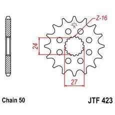 Řetězové kolečko JT JTF 423-17RB 17 zubů, 530 rubber cushioned