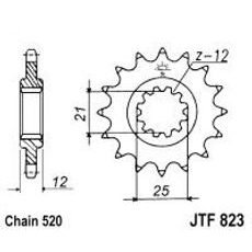 Řetězové kolečko JT JTF 823-14 14 zubů, 520