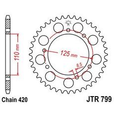 Řetězová rozeta JT JTR 799-50 50 zubů, 420
