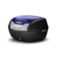 Vrchní kufr na motorku s barevným krytem SHAD SH40 modrá