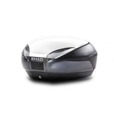 Vrchní kufr na motorku s barevným krytem SHAD SH48 bílá se zámkem PREMIUM SMART