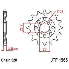 Řetězové kolečko JT JTF 1565-12 12 zubů, 520