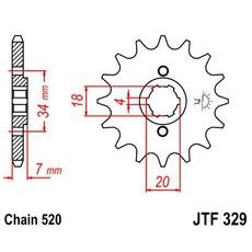 Řetězové kolečko JT JTF 329-12 12 zubů, 520