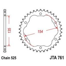 Hliníková řetězová rozeta JT JTA 761-38 38 zubů, 525