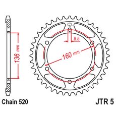 Řetězová rozeta JT JTR 5-47 47 zubů, 520