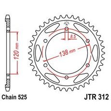 Řetězová rozeta JT JTR 312-40 40 zubů, 525