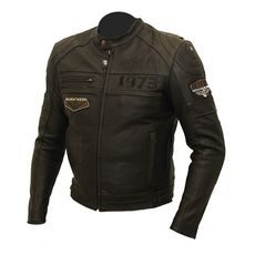 Pánska kožená moto bunda Arlen Ness LJ-10536-AN 1973, čierna