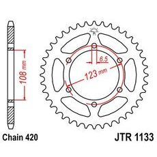 Reťazová rozeta JT JTR 1133-52 52 zubov,420