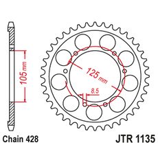 Reťazová rozeta JT JTR 1135-69 69 zubov,428