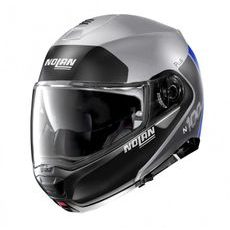 Moto prilba Nolan N100-5 Plus Distinctive N-Com Flat Silver 30
