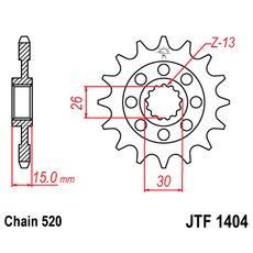 Reťazové koliesko JT JTF 1404-16 16 zubov,520