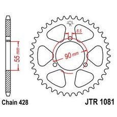 Reťazová rozeta JT JTR 1081-46 46 zubov,428
