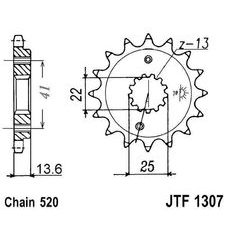 Reťazové koliečko JT JTF 1307-14 14 zubov,520