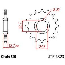 Reťazové koliečko JT JTF 3323-22 22 zubov,520