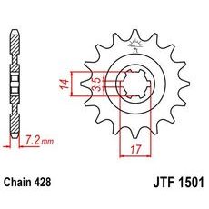 Reťazové koliečko JT JTF 1501-12 12 zubov,428
