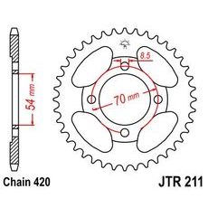 Reťazová rozeta JT JTR 211-42 42 zubov,420