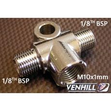 T-spojka brzdovej hadice Venhill POWERHOSEPLUS 776/1 female M 10X1 konvexné sedadlo do 1/8 BSP