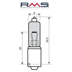 ŽIAROVKA RMS 246510015 12V 21W, 90° 10 KS BIELA