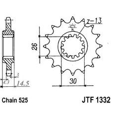 Reťazové koliečko JT JTF 1332-15RB 15 zubov,525