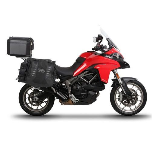 SET OF SHAD TERRA TR40 ADVENTURE SADDLEBAGS AND SHAD TERRA ALUMINIUM TOP CASE TR55 PURE BLACK, INCLUDING MOUNTING KIT SHAD DUCATI MULTISTRADA 950/950S/1200/1260