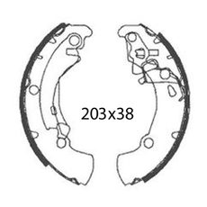 REAR BRAKE SHOES RMS 225120630 (SET)