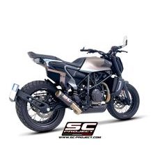 VÝFUKOVÝ SYSTÉM SC PROJECT PRO HUSQVARNA - SVARTPILEN - VITPILEN 701 (2019 - 2020) - CR-T MUFFLER, CARBON FIBER, WITH TITANIUM MESH ON EXIT MUFFLER