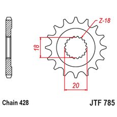 ŘETĚZOVÉ KOLEČKO JT JTF 785-13 13 ZUBŮ, 428