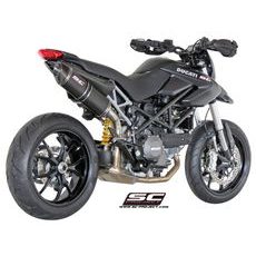 VÝFUKOVÝ SYSTÉM SC PROJECT PRO DUCATI - HYPERMOTARD 796 - OVAL MUFFLER, WITH PAIR OF SIDE PANELS AND CARBON FIBER END CAP