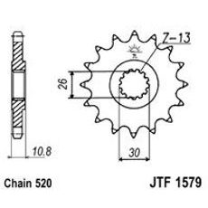 ŘETĚZOVÉ KOLEČKO JT JTF 1579-16 16 ZUBŮ, 520