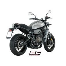 VÝFUKOVÝ SYSTÉM SC PROJECT PRO YAMAHA - MT-07 (2017 - 2020) - FULL EXHAUST SYSTEM 2-1, STAINLESS STEEL, WITH 70S CONICAL MUFFLER, MATT BLACK PAINTED